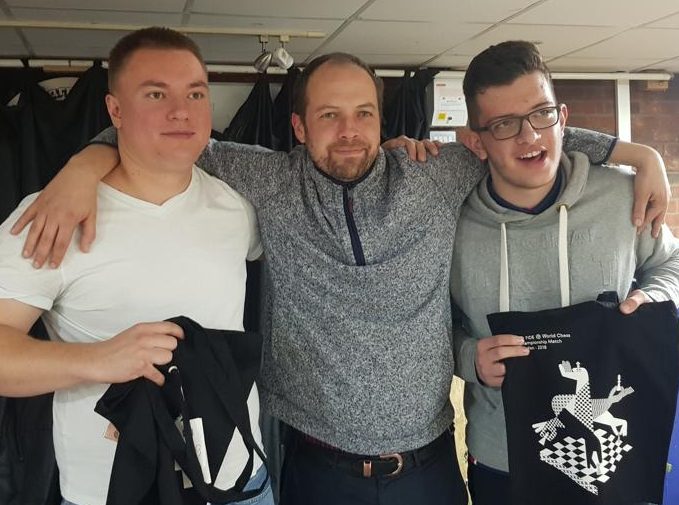Thomas Bonn, Blair Connell and Viktor Stoyanov: prize winners at the Battersea Fide Blitz