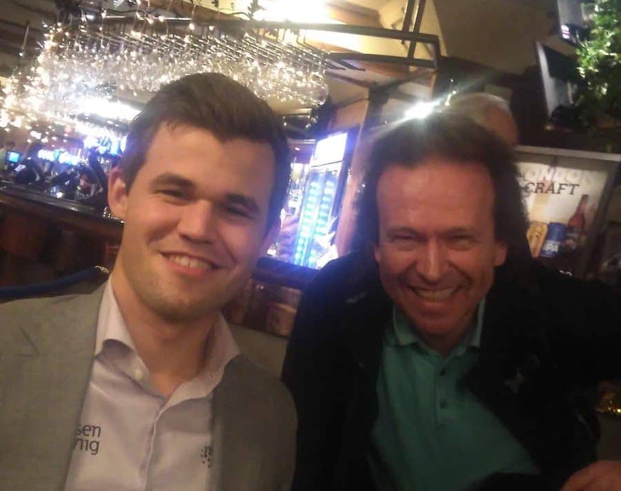 World Chess Champion Magnus Carlsen with Tim Spanton